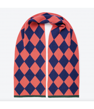 Miss Pompom Argyle Wool Scarf