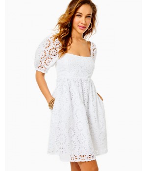 Kay Short Sleeve Eyelet Dress