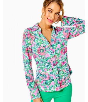 UPF 50+ ChillyLilly Marlena Button Down Top