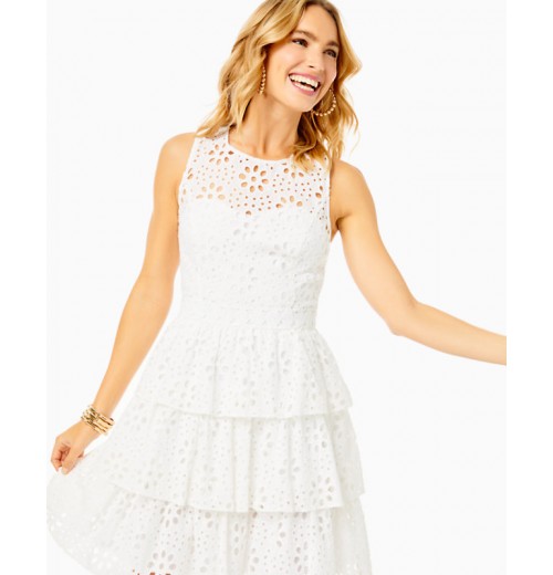 Judelyn Eyelet Ruffle Dress