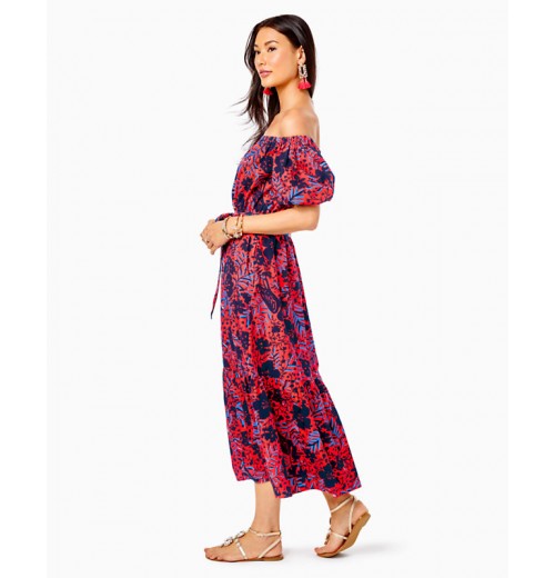 Tamie Off-the-Shoulder Midi Dress